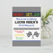 Einladung zum Geburtstag| Race Car Invitation (Stehend Vorderseite)