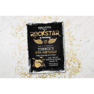 EINLADUNG ZUM GEBURTSTAG - Rockstar-Schlagzeug-Set