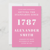 Einladung zum Geburtstag Rosa und Weiß (Vorderseite)