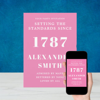 Einladung zum Geburtstag Rosa und Weiß