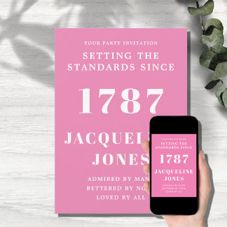 Einladung zum Geburtstag Rosa und Weiß