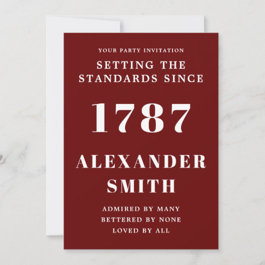 Einladung zum Geburtstag rot-weiß (Vorderseite)