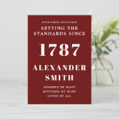 Einladung zum Geburtstag rot-weiß (Stehend Vorderseite)