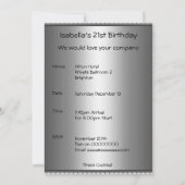 Einladung zum Geburtstag Rotes Herz auf Silber (Rückseite)