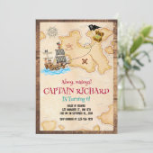 Einladung zum Geburtstag, Schatzsuche zum Geburtst (Stehend Vorderseite)