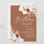 Einladung zum Geburtstag Terracotta Boho Pampas (Vorderseite)