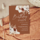 Einladung zum Geburtstag Terracotta Boho Pampas