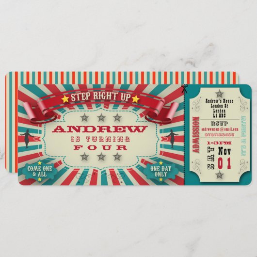 Einladung zum Geburtstag - Ticket personalisieren (Vorne/Hinten)