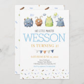 Einladung zum Geburtstag, unser kleines Monster (Vorne/Hinten)