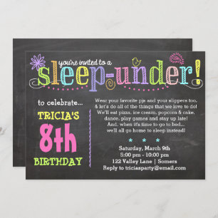 Einladung zum Geburtstag unter Party, Neon