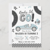 Einladung zum Geburtstag | Vintages Rennen (Vorderseite)