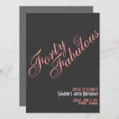 Einladung zum Geburtstag von 40 & Fabelous (Vorne/Hinten)