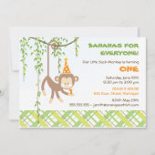 Einladung zum Geburtstag von Affen (Vorderseite)