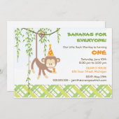 Einladung zum Geburtstag von Affen (Vorne/Hinten)