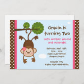 Einladung zum Geburtstag von Affen (Vorne/Hinten)