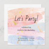 Einladung zum Geburtstag von Aquarell (Vorne/Hinten)