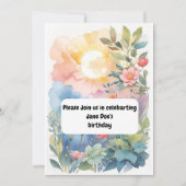 Einladung zum Geburtstag von Aquarellen (Vorderseite)