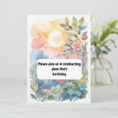 Einladung zum Geburtstag von Aquarellen (Stehend Vorderseite)