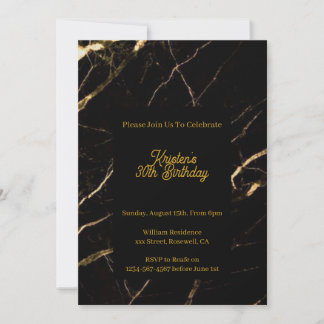 Einladung zum Geburtstag von Black and Gold
