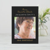 Einladung zum Geburtstag von Black and Gold (Stehend Vorderseite)