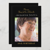 Einladung zum Geburtstag von Black and Gold (Vorne/Hinten)