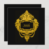 Einladung zum Geburtstag von Black and Gold (Vorne/Hinten)