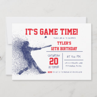 Einladung zum Geburtstag von Blue and Red Baseball
