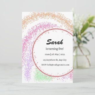 Einladung zum Geburtstag von bunten und regenbogen