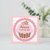 Einladung zum Geburtstag von Cupcake (Stehend Vorderseite)