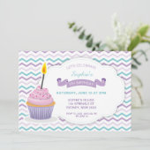 Einladung zum Geburtstag von Cupcake - V1 (Stehend Vorderseite)