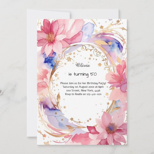 Einladung zum Geburtstag von Custom (Vorderseite)