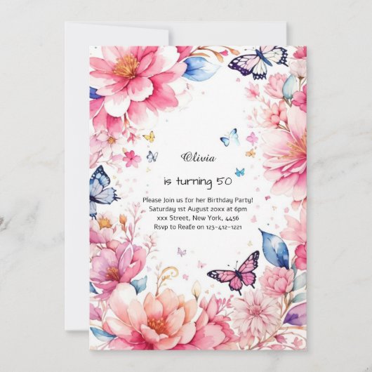 Einladung zum Geburtstag von Custom (Vorderseite)