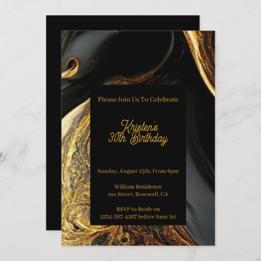 Einladung zum Geburtstag von Custom (Vorne/Hinten)