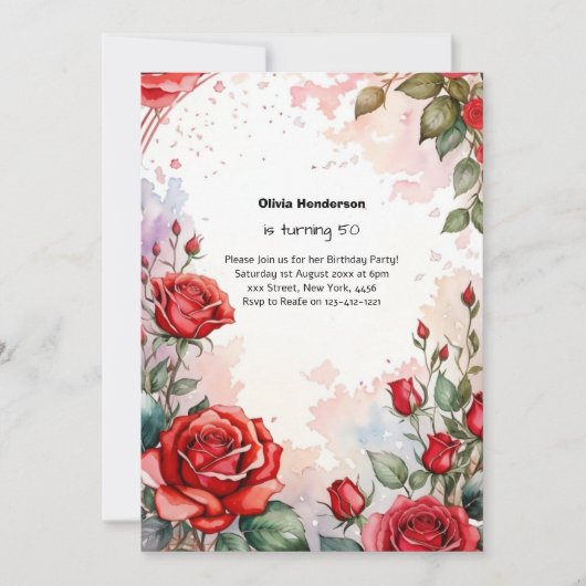 Einladung zum Geburtstag von Custom (Vorderseite)