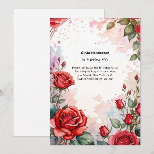 Einladung zum Geburtstag von Custom (Vorne/Hinten)