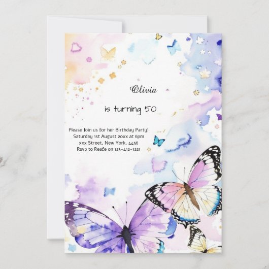 Einladung zum Geburtstag von Custom (Vorderseite)