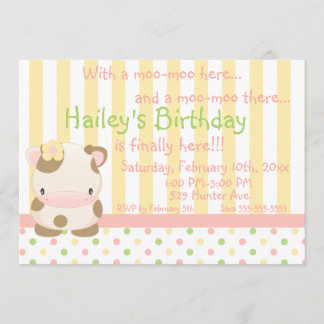 Einladung zum Geburtstag von Diddles Farm Moo-Cow