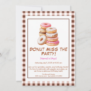 Einladung zum Geburtstag von Donut - Bunte & Spaß