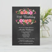 Einladung zum Geburtstag von Erwachsenen, Blumenkl (Stehend Vorderseite)