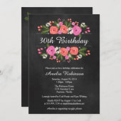 Einladung zum Geburtstag von Erwachsenen, Blumenkl (Vorne/Hinten)