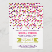 Einladung zum Geburtstag von farbenfrohen geometri (Vorne/Hinten)