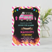 Einladung zum Geburtstag von Feuerwehrfahrzeugen (Stehend Vorderseite)