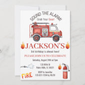 Einladung zum Geburtstag von Feuerwehrfahrzeugen E (Vorderseite)