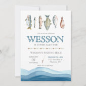 Einladung zum Geburtstag von Fischen, Jungfische (Vorderseite)