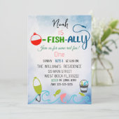 Einladung zum Geburtstag von Fischern an einem ein (Stehend Vorderseite)