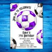 Einladung zum Geburtstag von Fußball - Lila Party 