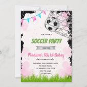 Einladung zum Geburtstag von Girl-Fußball (Vorderseite)