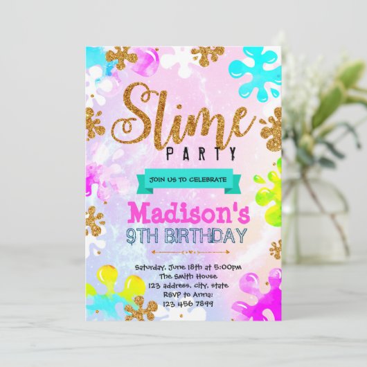 Einladung zum Geburtstag von Glitzer Slice (Stehend Vorderseite)