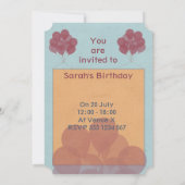 Einladung zum Geburtstag von glücklichen Ballons (Rückseite)