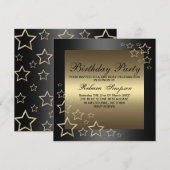 Einladung zum Geburtstag von Gold Star (Vorne/Hinten)